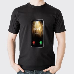 God is Calling - Faith-Inspired T-Shirt Design - Digital Era Meets Spirituality