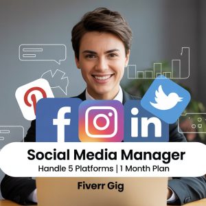 I will be your Personal Social Media Manager handle Facebook, Instagram, Pinterest, Linkedin, Twitter