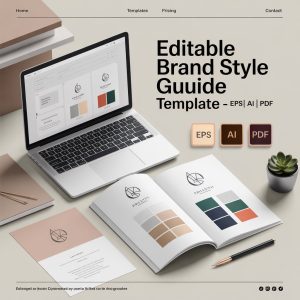Editable Brand Style Guide Template – Source File Download (AI, EPS, PDF) | Professional Branding Identity Layout