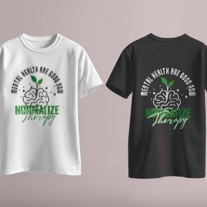 🧠 "Mentally Well Now, Normalize Therapy" Minimalist T-Shirt Design | Editable Vector Download