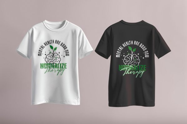 🧠 "Mentally Well Now, Normalize Therapy" Minimalist T-Shirt Design | Editable Vector Download