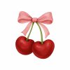 🍒 Sweet Cherry Bow T-Shirt Design – Editable Source File 🍒 - Image 4