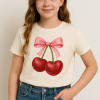 🍒 Sweet Cherry Bow T-Shirt Design – Editable Source File 🍒 - Image 2